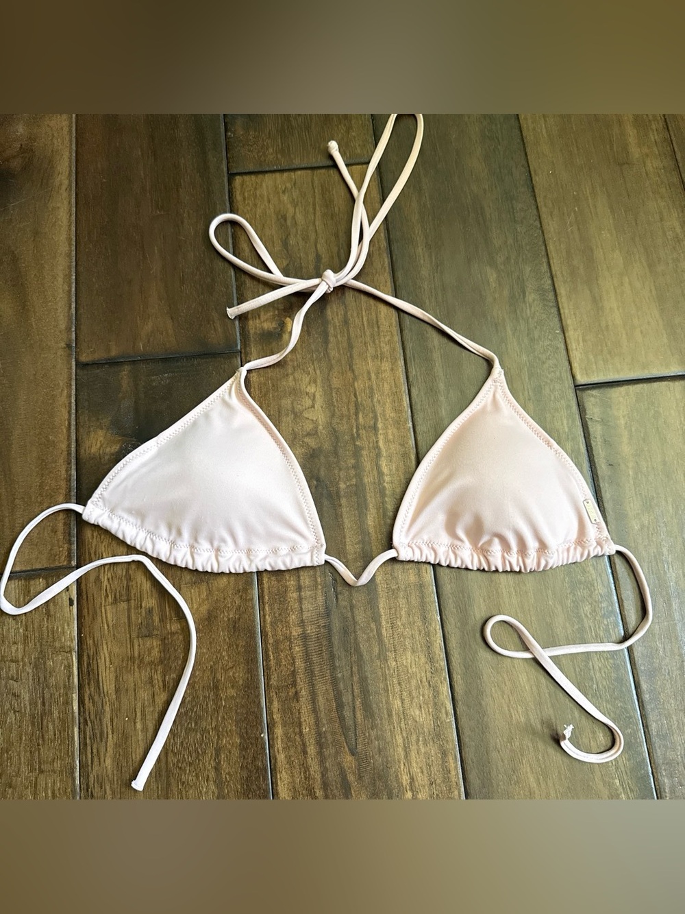 Pink Triangle Swim Top - Lightweight Tie-Back Bikini